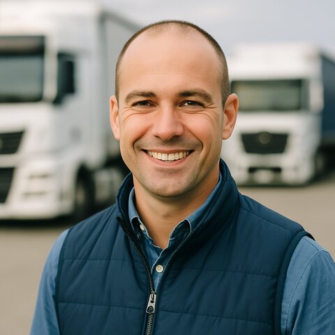 Portrait d’un gérant de société de transport routier — témoignage client SIXOFT